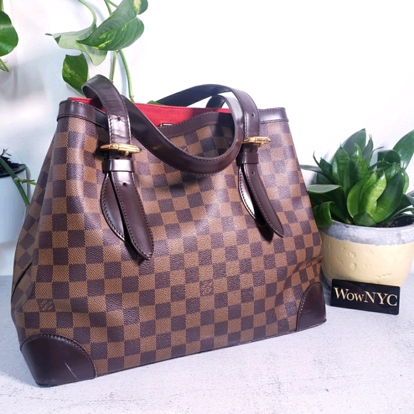 Very Good! LOUIS VUITTON Damier Hampstead MM Med - Picture 14 of 16
